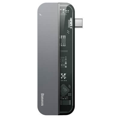 Адаптер BASEUS Transparent Series Dual Type-C Multifunctional HUB